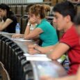 University students attend a lecture in a lecture hall (AA Photo)