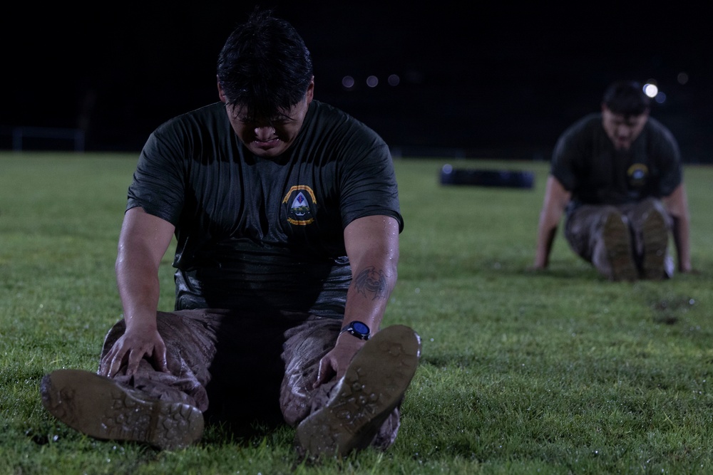 U.S. Marines with 1st LAR, 4th LAR participate in  physical fitness challenge during the Coral-Balmoral Cup